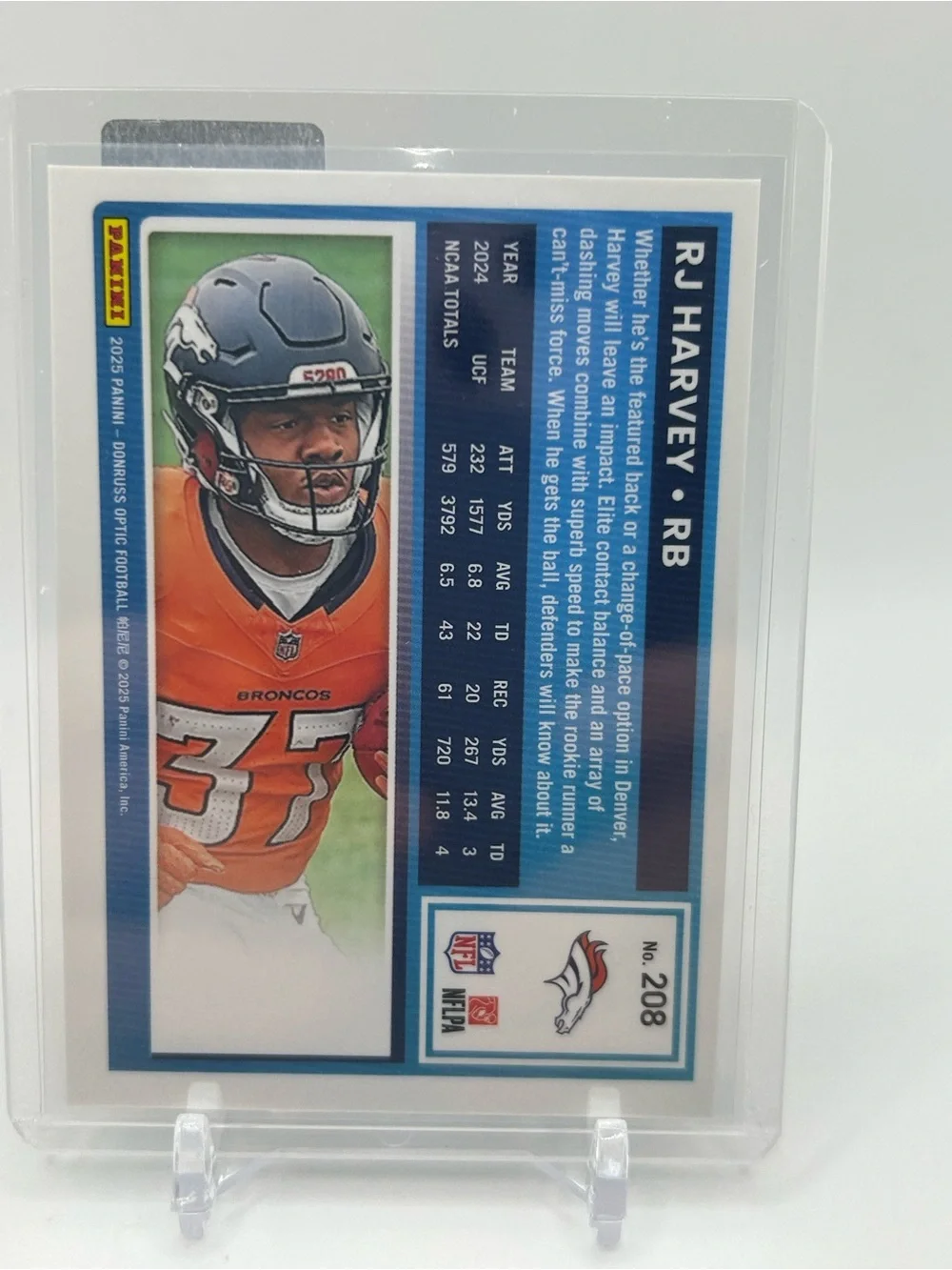 RJ Harvey Denver Broncos Rated Rookie Football Card 🏈